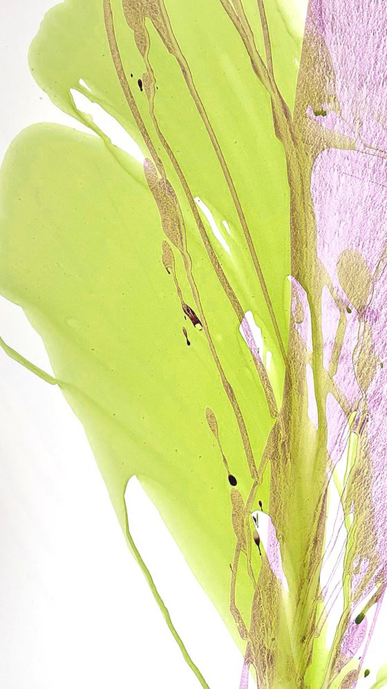 Purple Green abstract painting