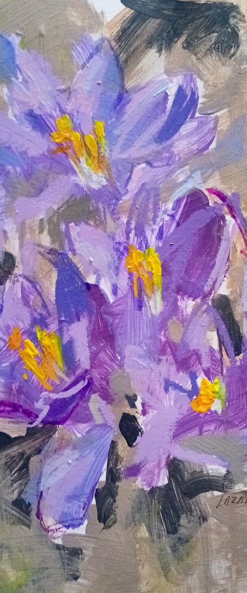 Crocuses #1 by Valerie Lazareva