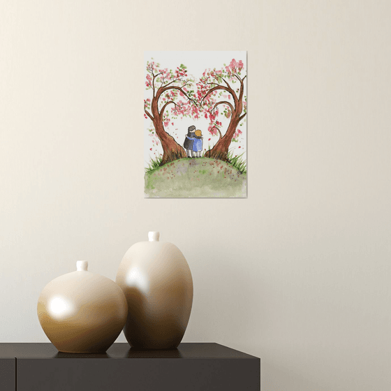 X Couple and Love Hearts Tree