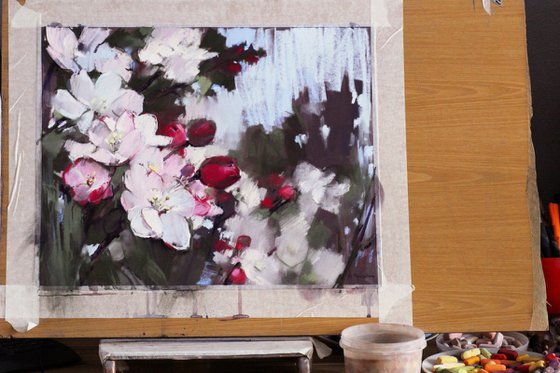 Floral - Blooming apple tree - Original painting