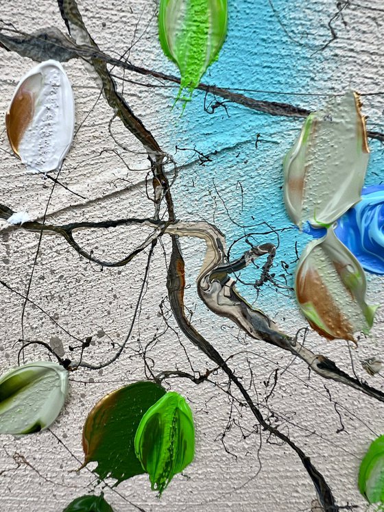 Floral blue painting "Blue Floral»