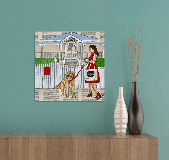 Dog Days Walkies 40cm x 40cm