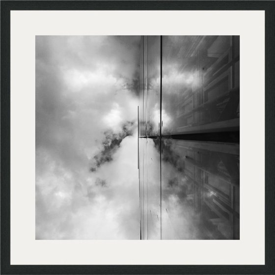 This Way Up - Black And White Surreal Architecture Photography, 12x12 Inches, C-Type, Framed