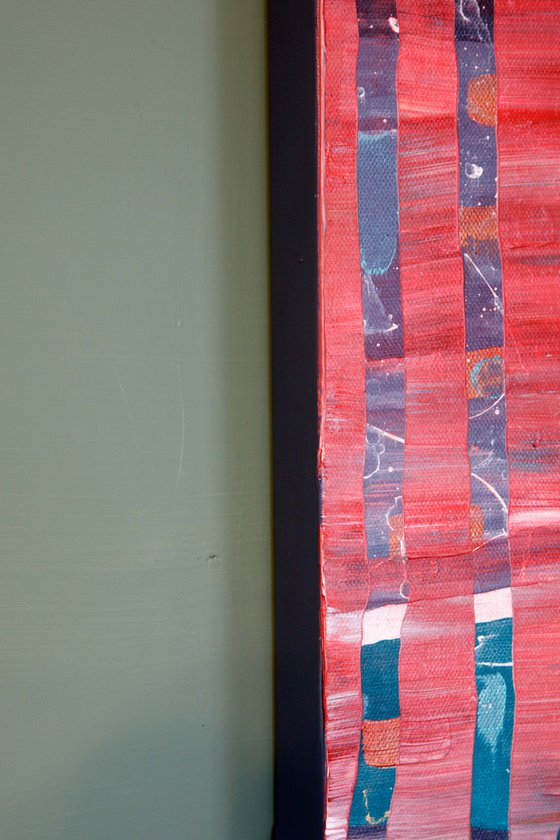 Red Abstract With Stripes