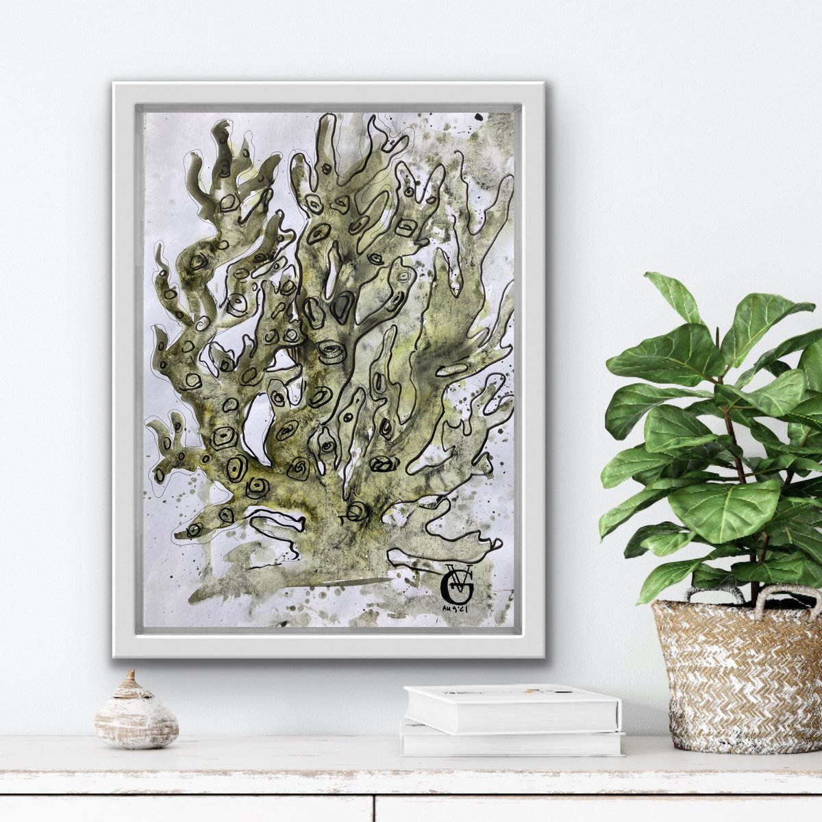 Impressionistic Animal Watercolour By Valeria Golovenkina, 12 X 17", Seaweed, Original Artwork