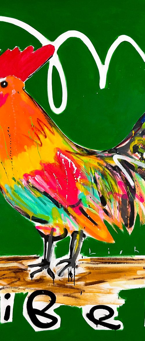 Rooster 140 X 140 CM / 55.11 Х 55.11 INCH by V. Lishko
