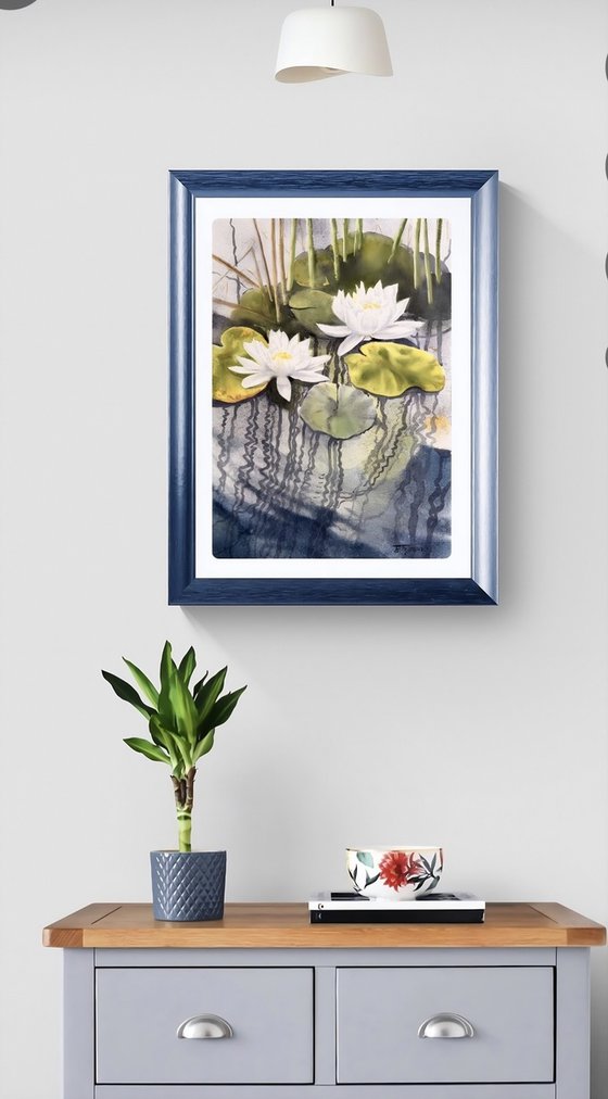 White water lilies \ Reflections
