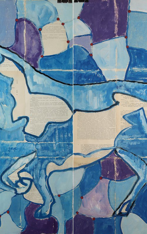 Bull (diptych) by Marat Cherny