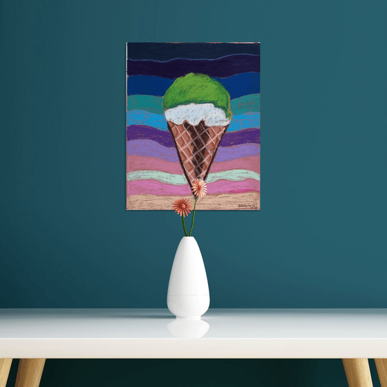 Two flavor ice cream cone