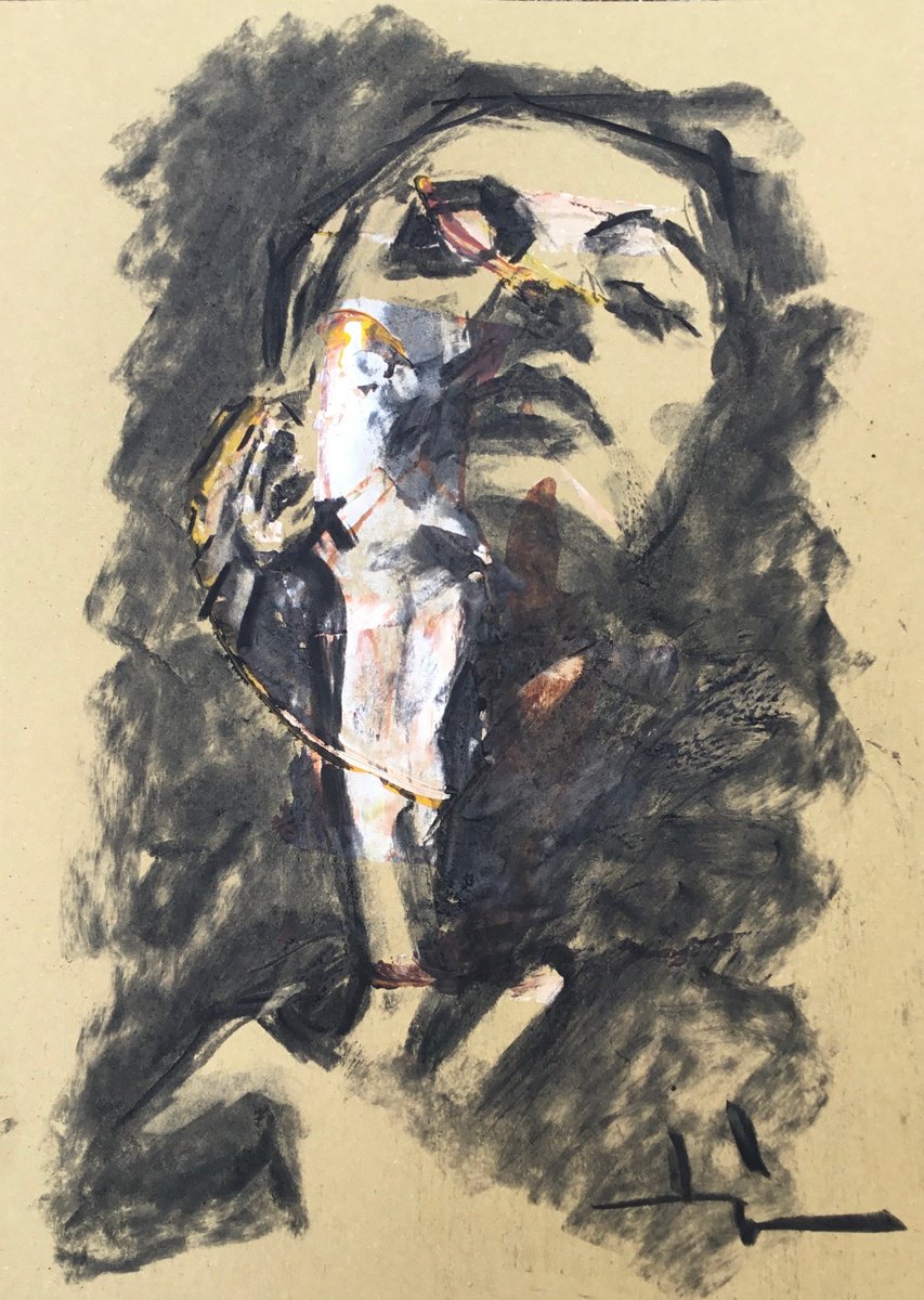 Expressive Charcoal Drawing , Strengh By Dominique Deve, 8 X 11, Artwork For Sale On Artfinder