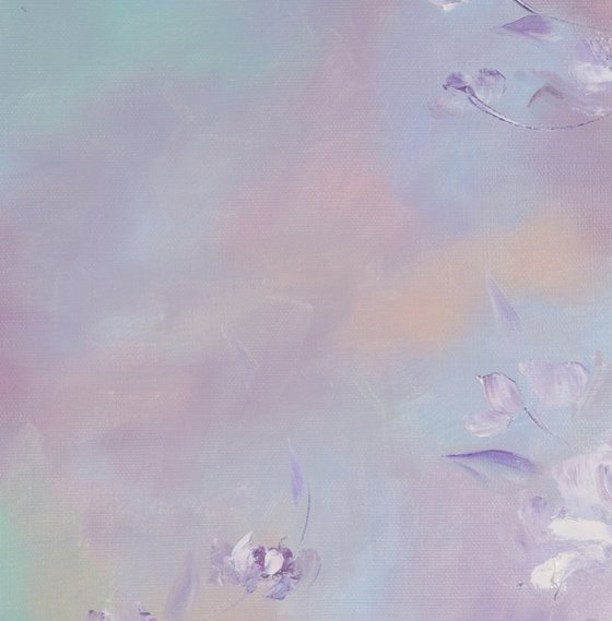 FLOWER WALTZ - Beautiful abstraction. Tenderness of peony. Floral motives. Lilac tones. Bizarre. Sensual. Refined.