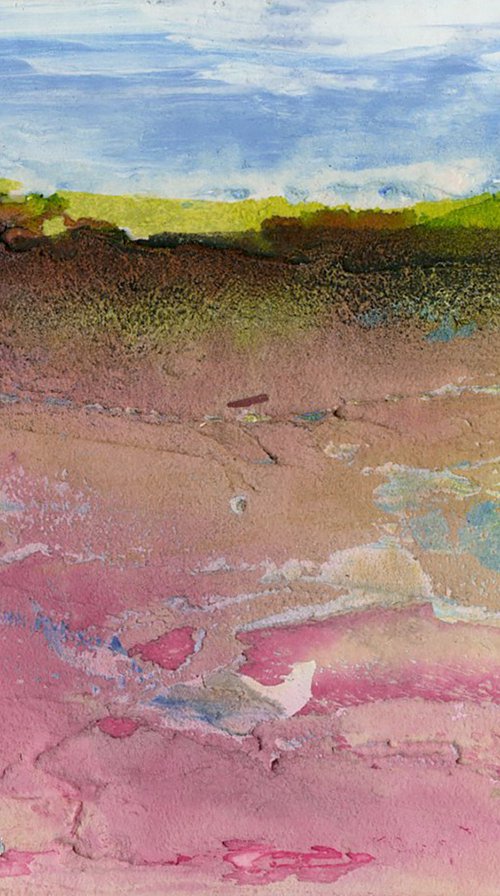 Dream Land 77 - Small Textural Landscape painting by Kathy Morton Stanion by Kathy Morton Stanion