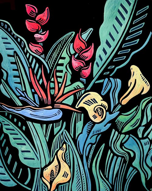 Tropical Flowers by Laurel Macdonald