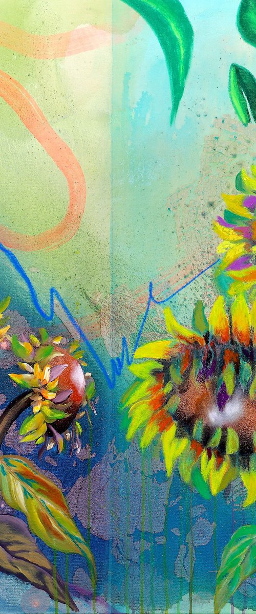 Sunflower your day by Poovi Art