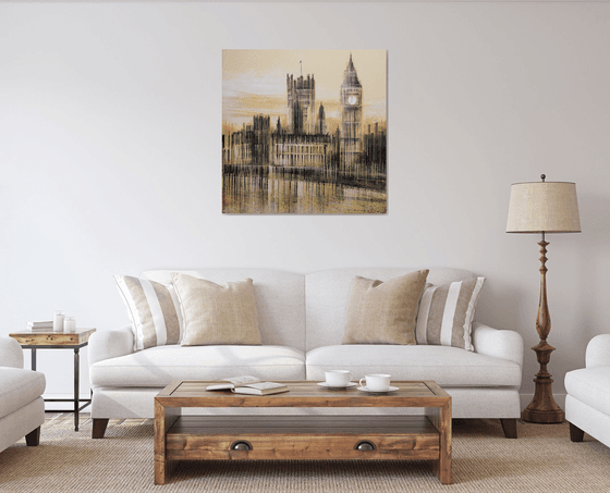 London - Big Ben and The Houses Of Parliament In Late Evening Light