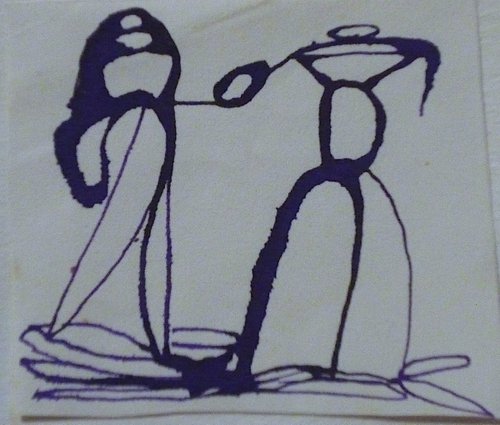 Miniature Drawing - The Lovers 6x5cm - AF exclusive + FREE shipping by Frederic Belaubre