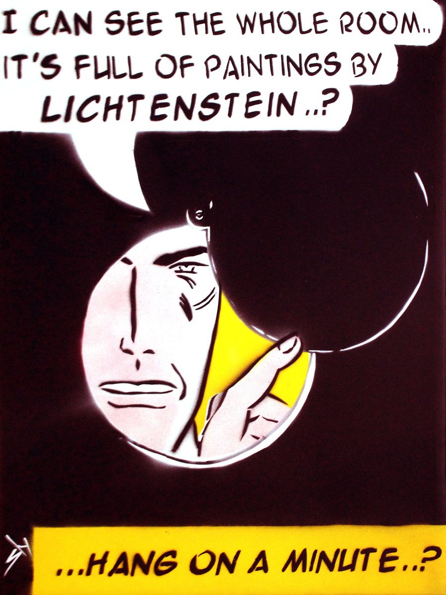 Cartoon Still Life Painting By Juan Sly, 23 X 30", Hang On A Minute..? (Bc)., Original Artwork