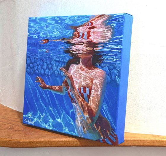 Underneath XLIII - Miniature swimming painting