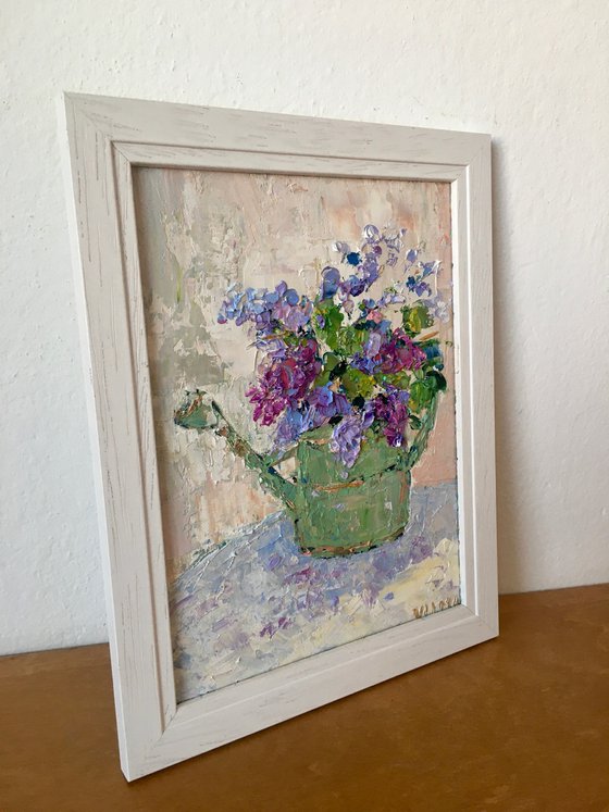 Bouquet in a watering can