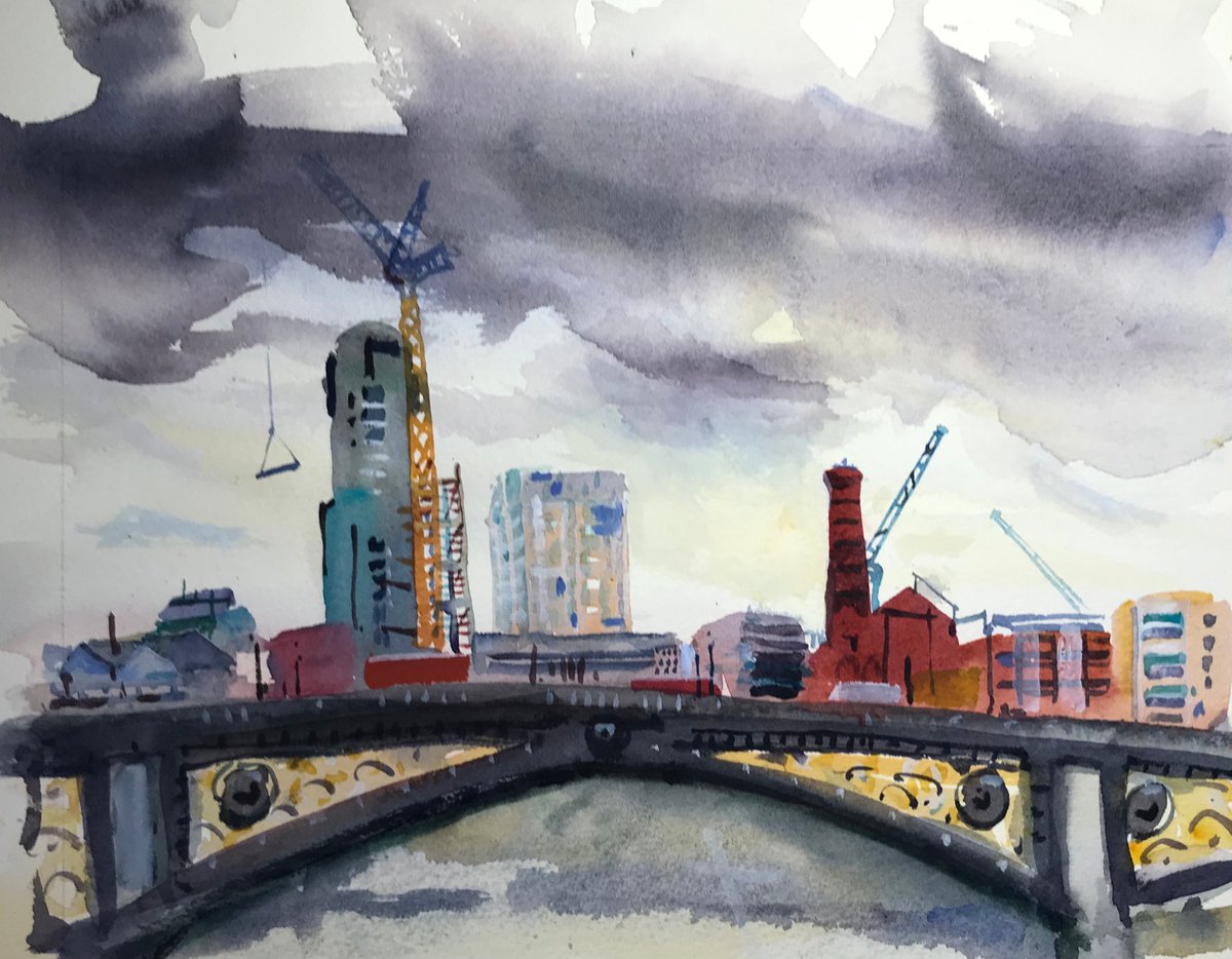 Dark Cloud over Battersea Bridge by Catherine Evans