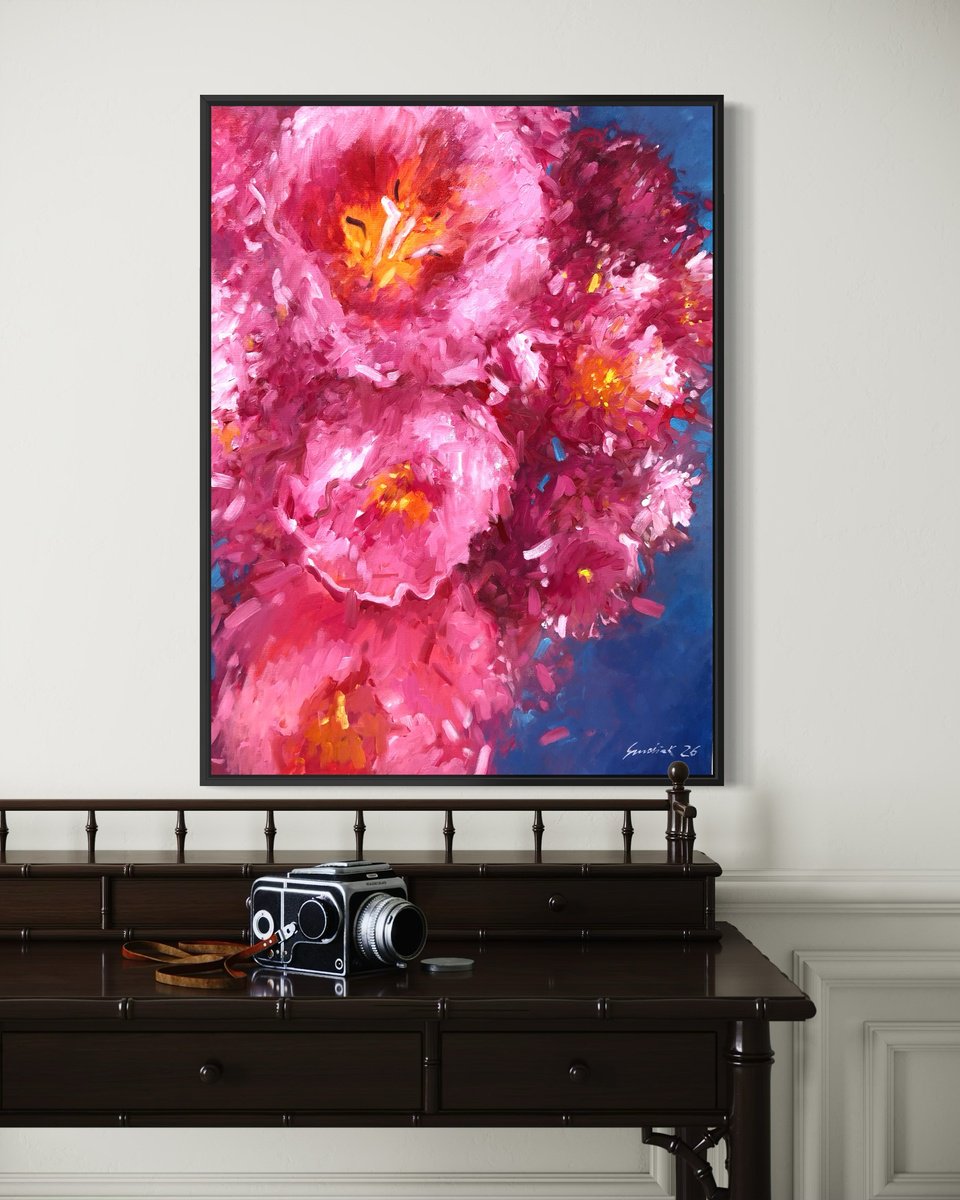 Expressive Oil Painting , Pink Beauty L By Volodymyr Smoliak, 26 X 31, Artwork For Sale On Artfinder