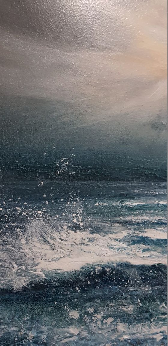"Waves of Hope" Large painting W80xH80cm