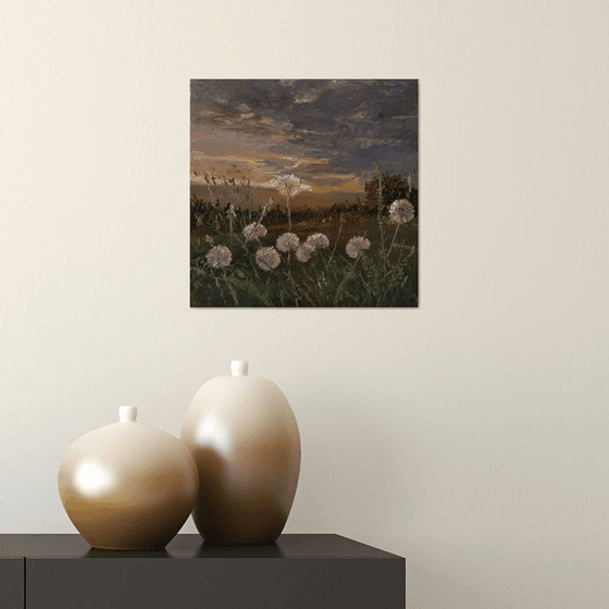Dandelion (30x30cm, oil canvas, ready to hang)
