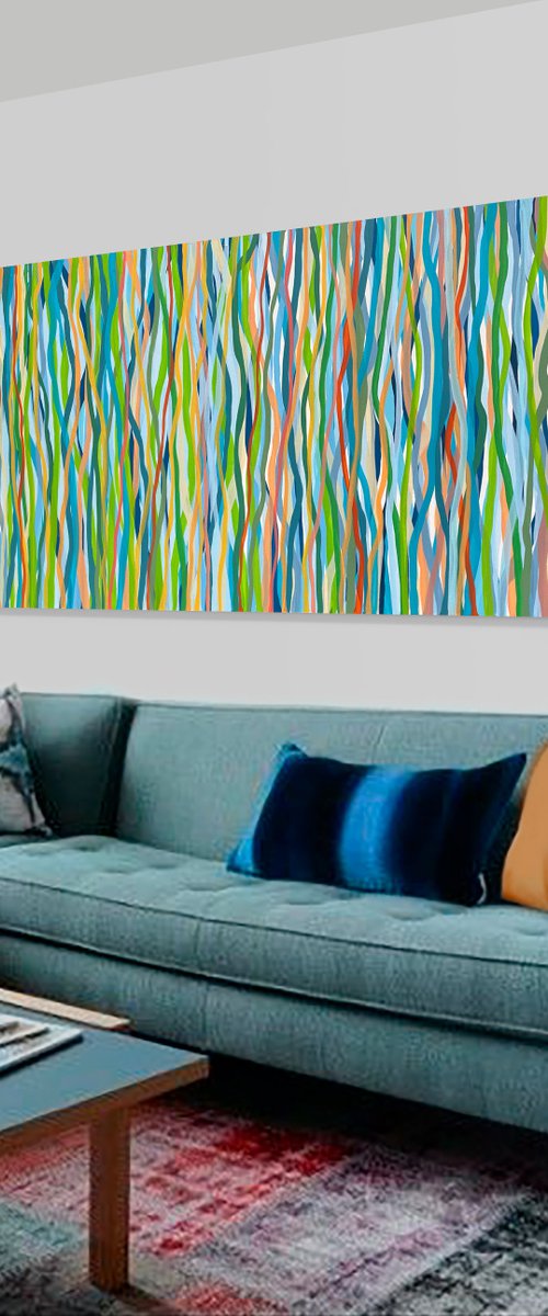 Spring Funk- 200 x 85cm acrylic on canvas by George Hall