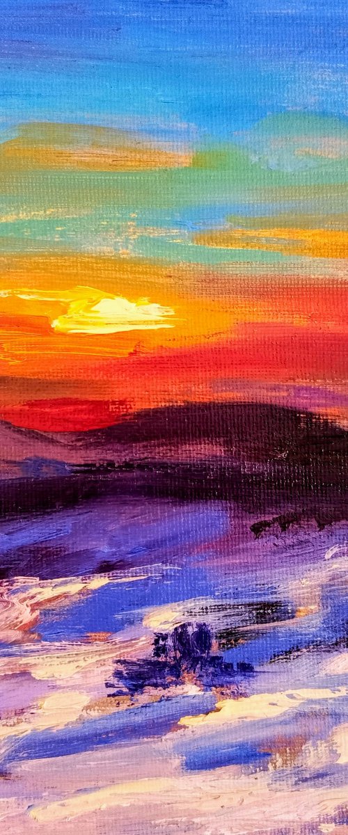 Sunset in Alps by Anastasia Art Line