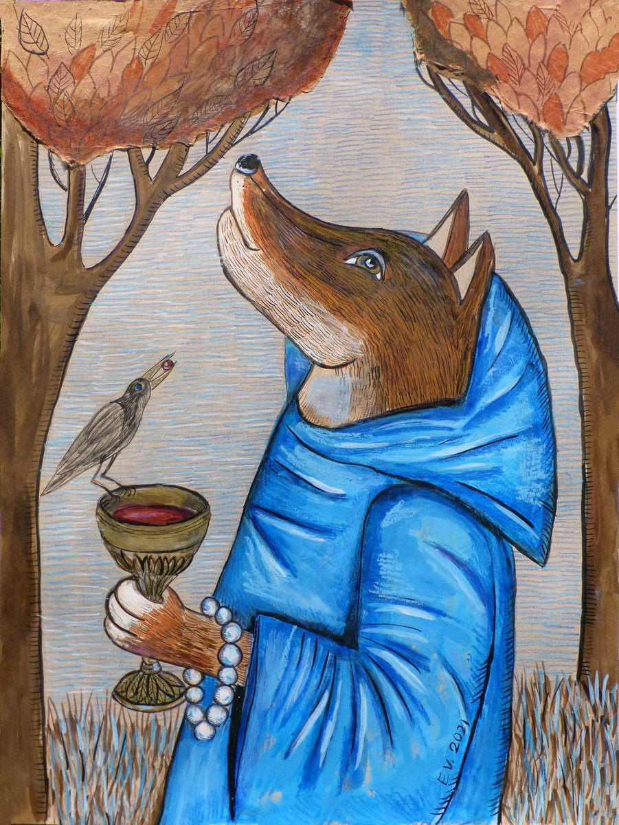 Surrealistic Painting , I Worship His Shadow #2 By Elizabeth Vlasova, 18 X 24, Artwork For Sale On Artfinder