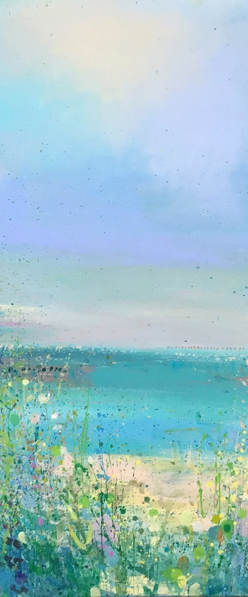 Blue and Pink Day, Aberbach Beach by Sandy Dooley