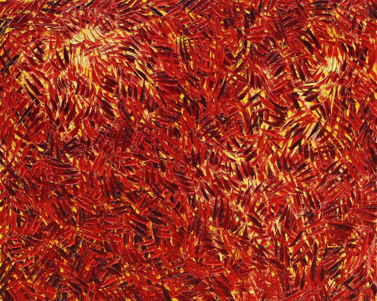 Organic Abstract Oil Painting By Bill Stone, 60 X 48, Heat, Original Artwork