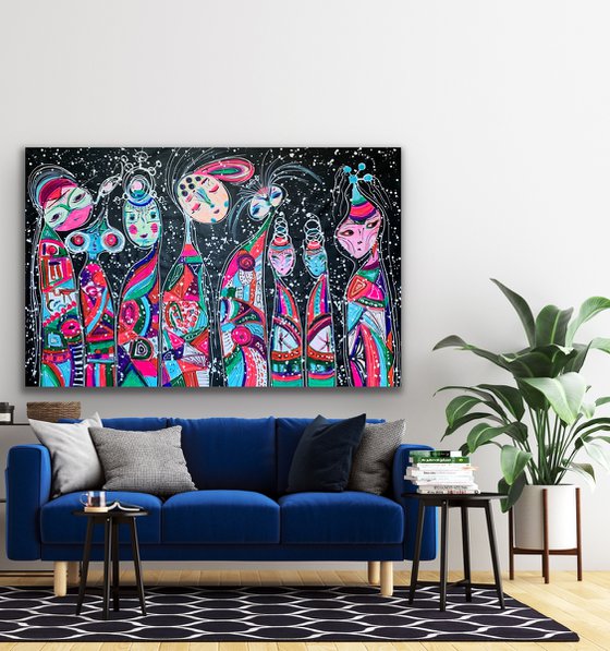 75''x 45''(190 x 115 cm), Friends 52