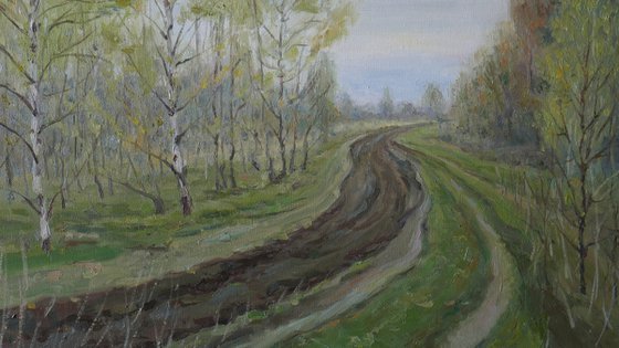 The First Green Of Spring - spring landscape painting