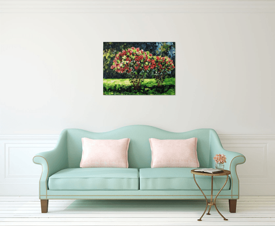 Rose garden large oil painting on canvas