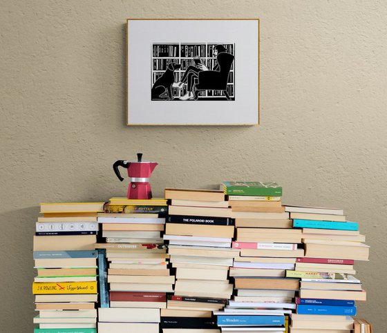 Open Book – Linocut Print