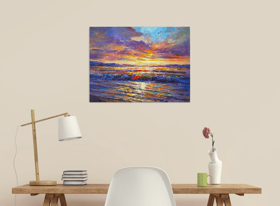 Sun Melting into Waves