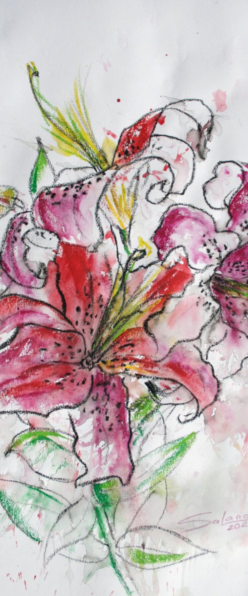 Tiger Lilies 06 /  ORIGINAL PAINTING by Salana Art