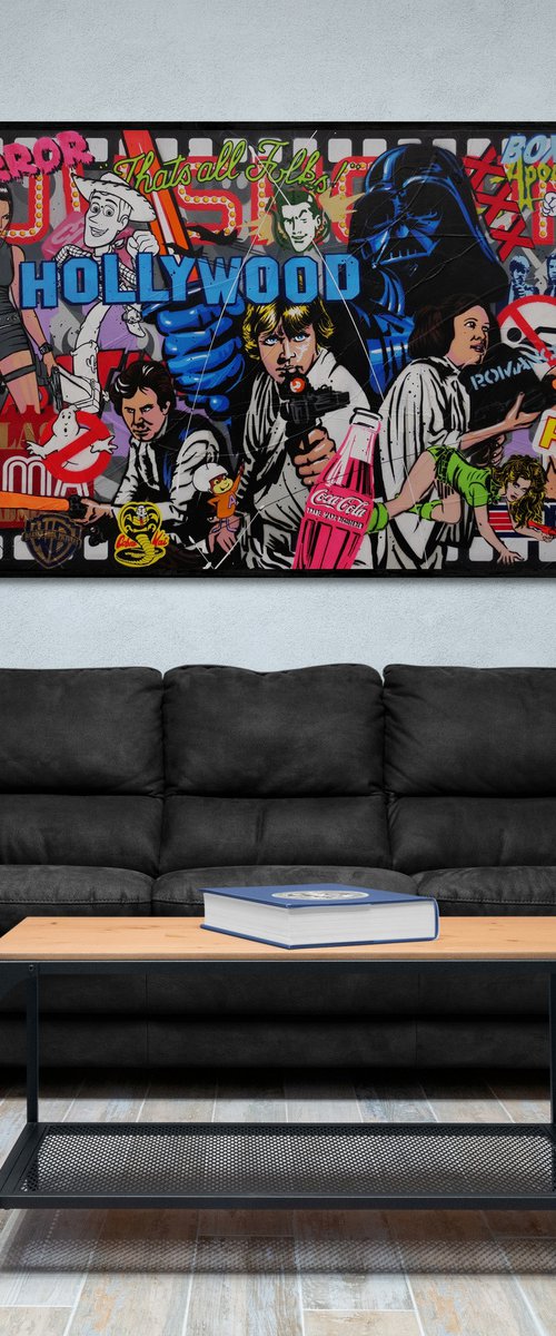 Cinemascope 190cm x 100cm Star Wars Movie Textured Urban Pop Art by Franko