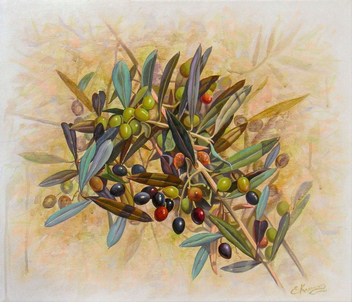 Olives, Oil Painting by Irini Karpikioti