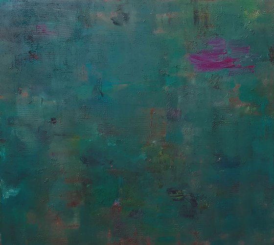 XXL green abstract painting
