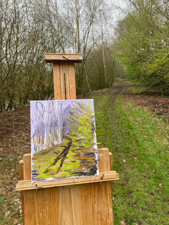 Path through greens. Pleinair