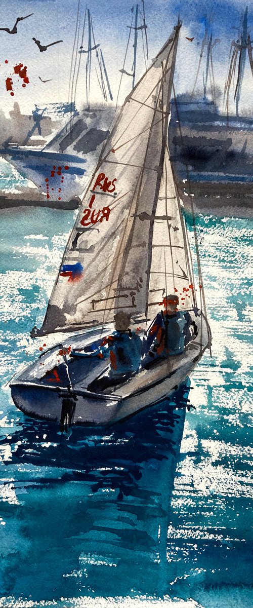 Sailing Studying 1 by Valeria Golovenkina
