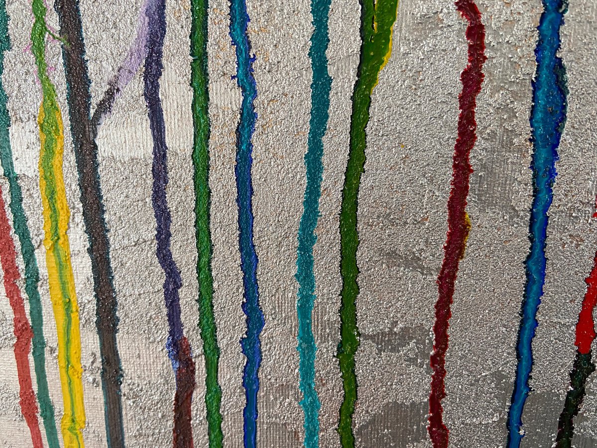 Abstract Painting By Heather Matthews, 31 X 24, Abstract Silver, Original Artwork