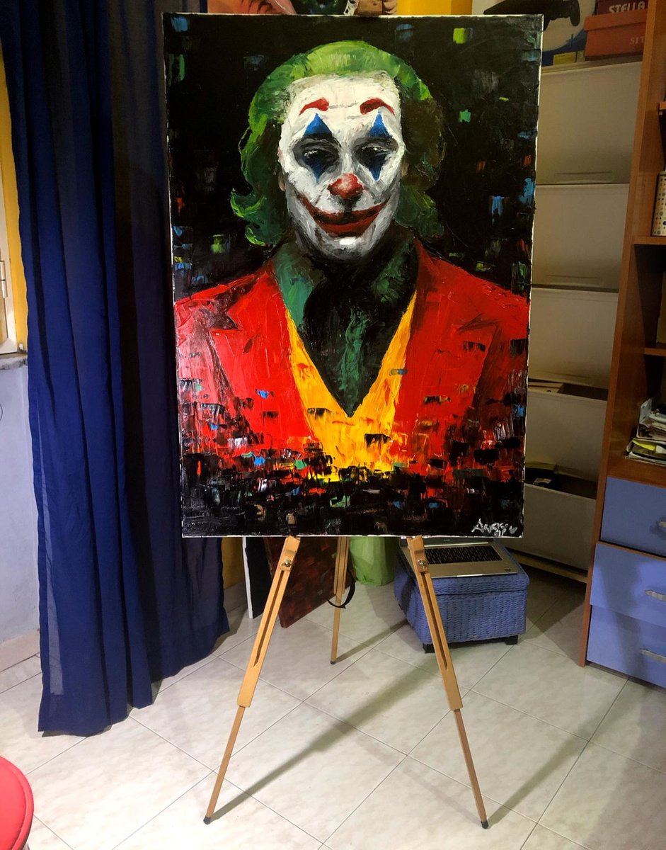 The Joker Oil painting by Angela Cerottino