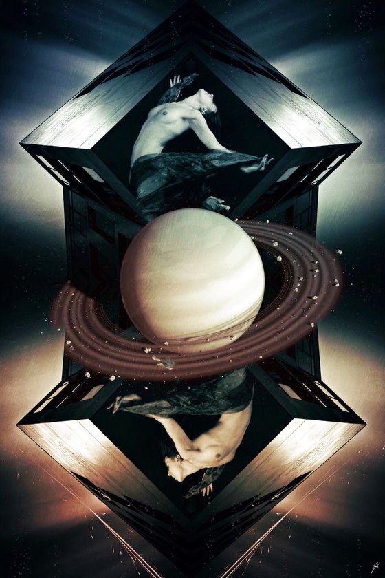 THE DREAM OF SATURN | 2017 | DIGITAL ARTWORK ON LUCID CANVAS | HIGH QUALITY | LIMITED EDITION OF 10 | SIMONE MORANA CYLA | 60 X 90 CM