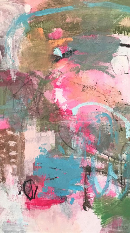Storm on the Emerald Coast - Abstract Expressionism Minimalism Collage by Kat Crosby
