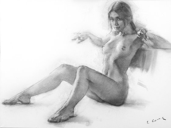 Charcoal drawing "Nude"