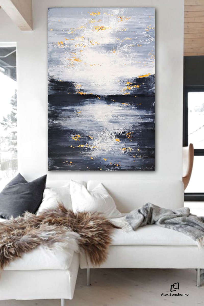 Abstract Acrylic Painting By Alex Senchenko, 39 X 59, Abstract 2160, Original Artwork