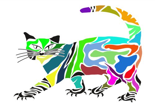 Multi Coloured Cat by Alistair Wells